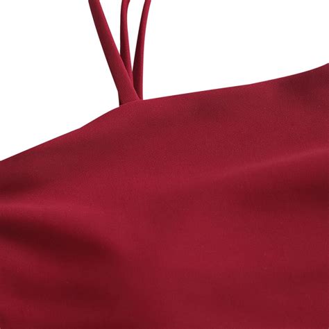 ZAFUL Red Wine Boning Side Plain Cami Bikini Top F Grandado