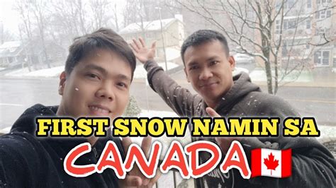 First Snow Namin Dito Sa Canada Kahit Puyat At Antok Na Babangon