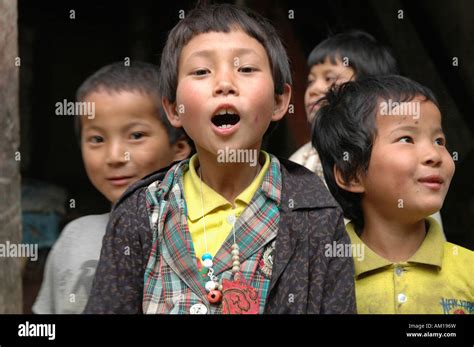 Children Punakha Bhutan Stock Photo Alamy