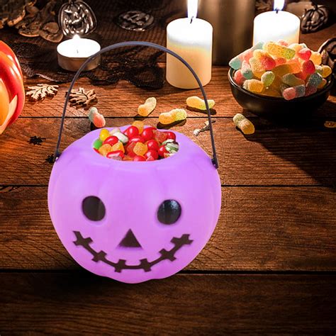 Halloween Pumpkin Bucket Halloween Candy Bucket Jack-O-Lantern Trick or ...