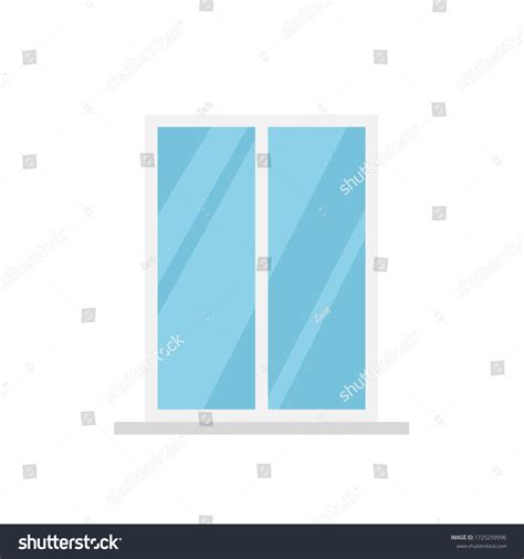 Window White Frame Flat Vector Illustration Stock Vector (Royalty Free