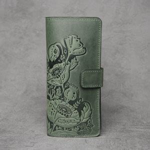 Green Leather Wallet, Soft Leather Wallet, Wallet With Coin Pocket ...