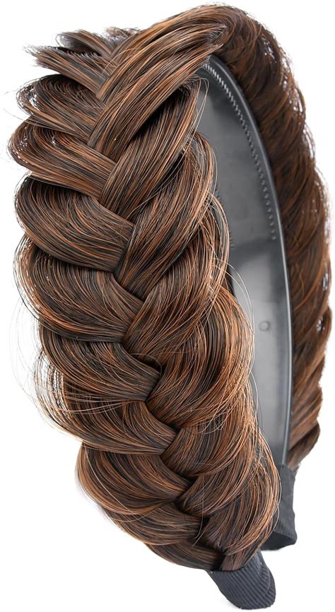 Diguan Wide Messy Braided Headband With Teeth Synthetic Hair Plaited