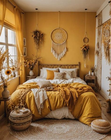 20 Yellow Boho Themed Bedroom Ideas Toolzview In 2024 Bedroom