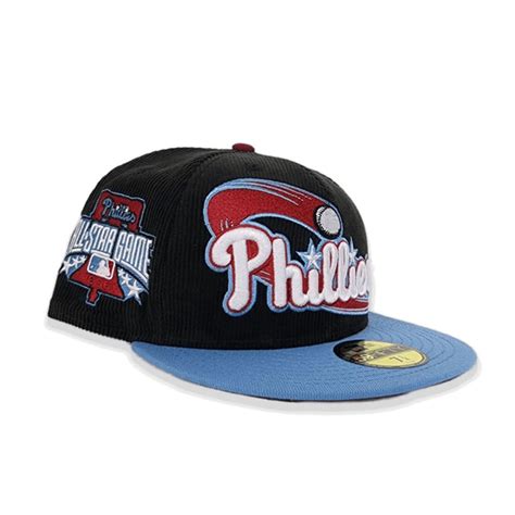 Black Corduroy Philadelphia Phillies Sky Blue Visor Burgundy Bottom 19 ...