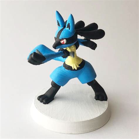 3d Printed Lucario Figure Sculpture Pokemon Lucario 8cm Etsy