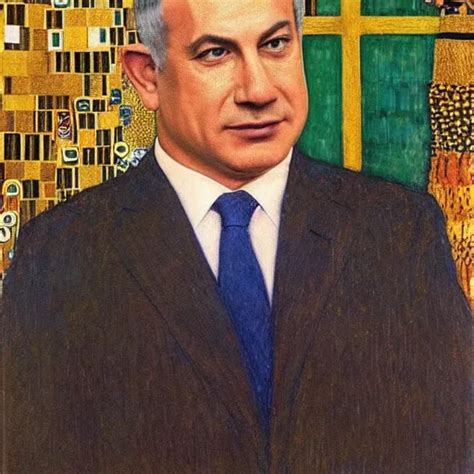 A Portrait Of Benjamin Netanyahu Wearing Gold Garbs Stable Diffusion