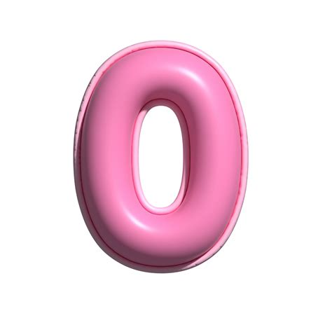 Number 0 Pink Alphabet Glossy 22286318 Png