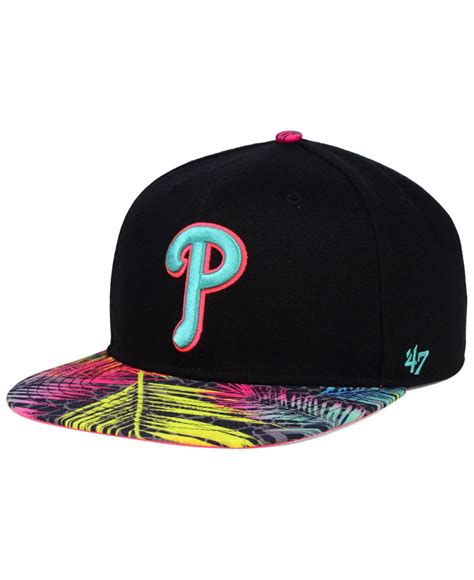 Lyst - 47 brand Philadelphia Phillies Snapback Cap in Black for Men