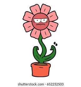 Angry Cartoon Flower Stock Vector (Royalty Free) 652232503 | Shutterstock