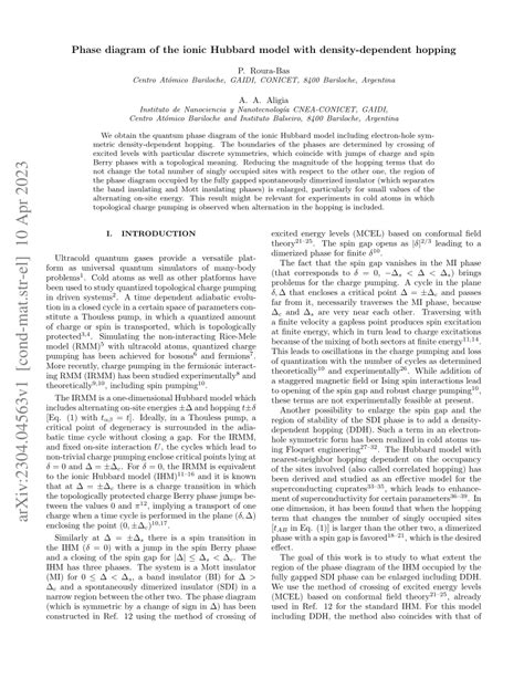 Pdf Phase Diagram Of The Ionic Hubbard Model With Density Dependent