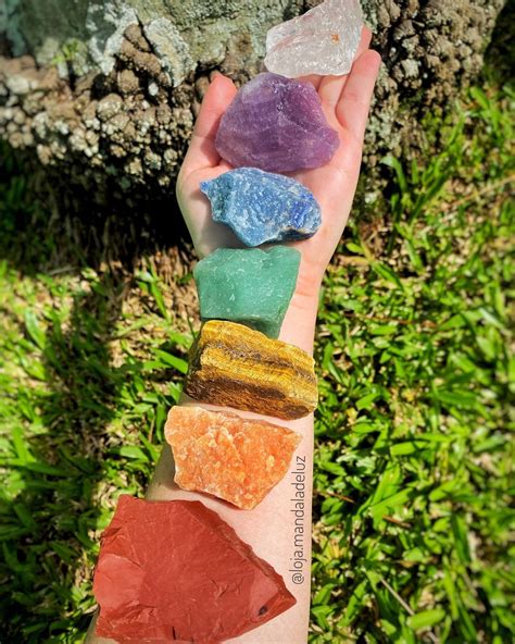 Kit Misto De Pedras Dos Chakras Brutas Naturais The