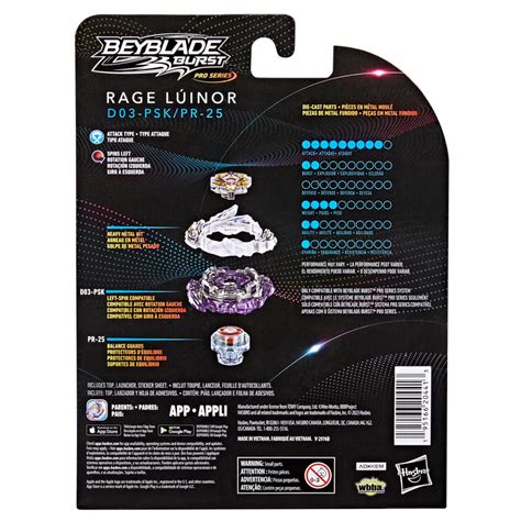 Beyblade Burst Pro Series Rage Lúinor Spinning Top Starter Pack