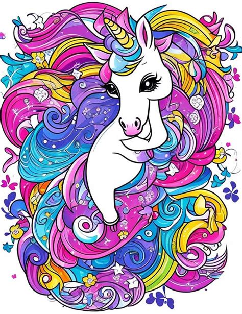 Un Unicornio Blanco Con Cabello Morado Foto Premium