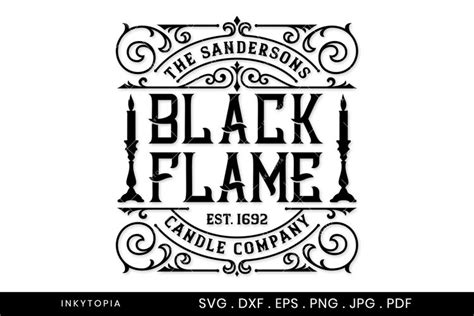 Black Flame Candle SVG DXF EPS And Png Cut File