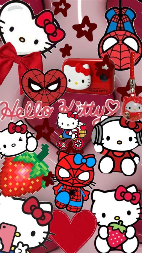 Red Spider-Man/hello kitty | Walpaper hello kitty, Hello kitty ...