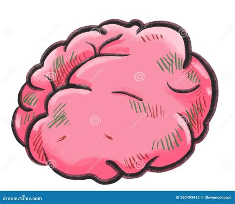 Tired Unhealthy Bruise Hurt Brain Mental Problem Concept Cartoon