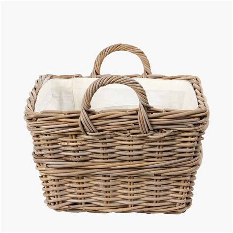 Grey Kubu Rectangular Handled Laundry Basket Avenue Interiors Dorchester