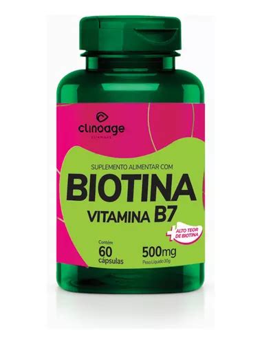 Biotina Vitamina B7 60 Cápsulas Clinoage Parcelamento Sem Juros