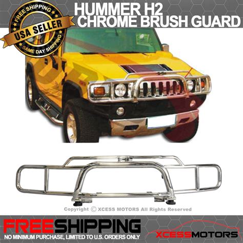 Fits 03 09 Hummer H2 Suv Chrome Brush Grille Guard Grill And H2 Logo Ebay