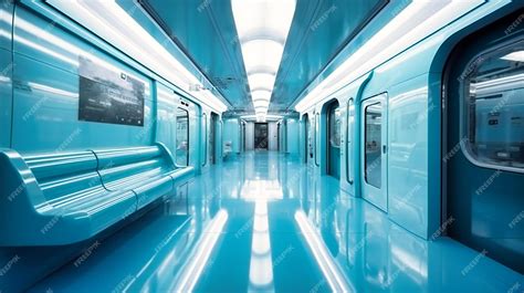 Premium Ai Image Interior Design For Modern Metro And Rail System