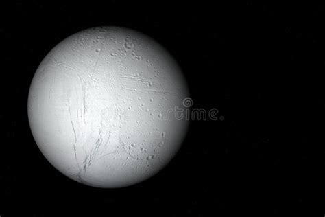 Enceladus The Moon Of Saturn Solar System Stock Illustration