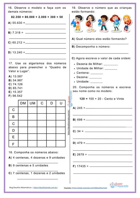 Atividade De Matem Tica Composi O E Decomposi O Ano Acessaber