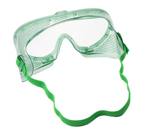 Basic Green Safety Goggles Vented With Adjustable Elastic Strap — Hbarsci