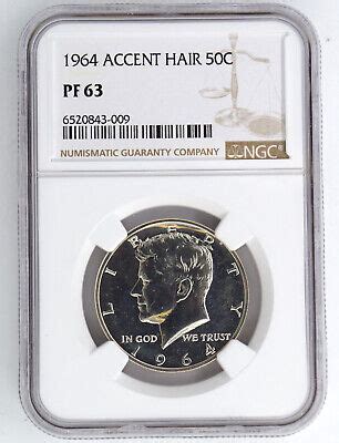 1964 ACCENT HAIR PROOF KENNEDY HALF DOLLAR NGC PF63 843009 EBay