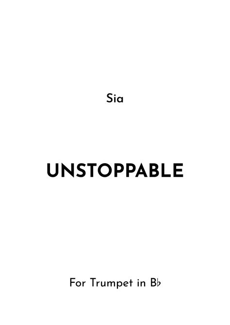 Unstoppable Sheet Music Sia Trumpet Solo