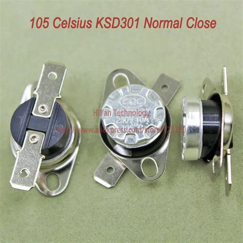 10pcs Lot KSD301 Thermostat Normally Normal Close 105 Degrees Celsius