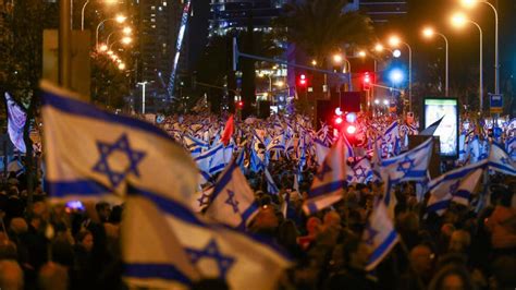 Tens Of Thousands Of Israelis Protest Against Judicial Reform Plan Cgtn