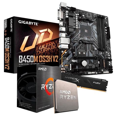 GIGABYTE B450M DS3H V2 Motherboard AMD RYZEN R5 5600X CPU Asgard W2