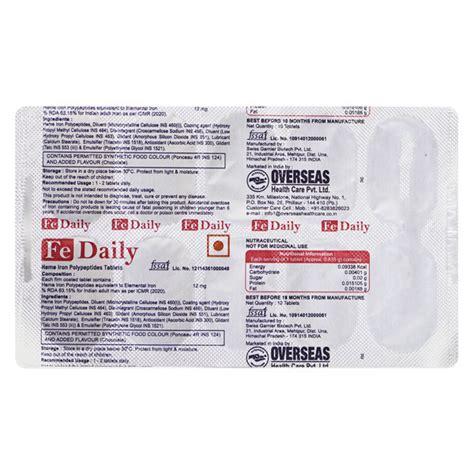 Buy Fe Daily Tablet 10s Online At Upto 25 Off Netmeds