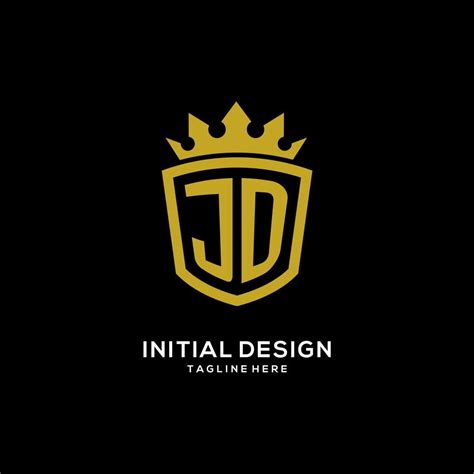 Initial Jd Logo Shield Crown Style Luxury Elegant Monogram Logo Design