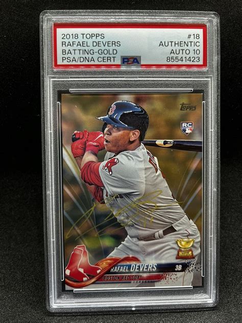 2018 Topps Rafael Devers 18 Gold 2018 RC PSA 10 Auto Grade Gold Ink