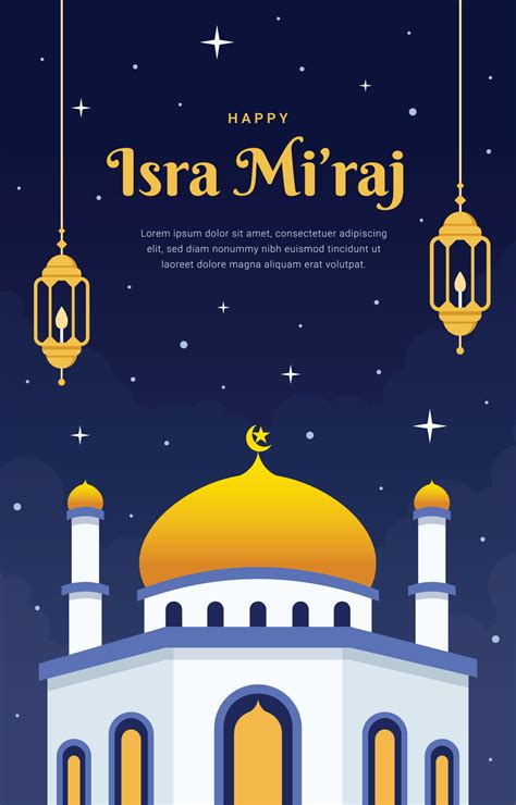 Happy Isra Miraj Poster 5435823 Vector Art At Vecteezy