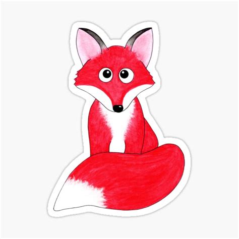 Cute Adorable Baby Red Fox Sticker For Sale By Belknap Redbubble