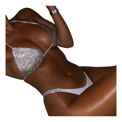 Bikini Sexy Con Diamantes De Imitaci N Brillantes Para Mujer Cuotas