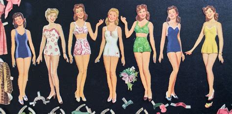 Old Original Magazine Cover Girls Paper Dolls 1944 Merrill Excellent