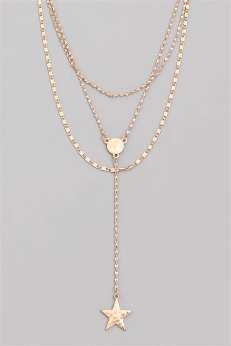 Gold Dainty Layered Star Choker Necklace Necklaces