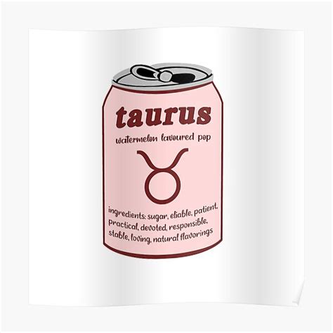 Taurus Zodiac Sign Trendy Vsco Sticker Poster By Albsbubble Redbubble