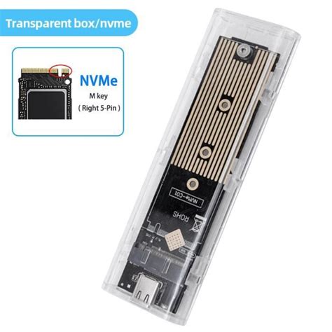 Boîte transparente NVME carte nue nvmecarte nue nvme Boîtier de disque