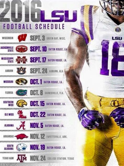 Printable Lsu Football Schedule