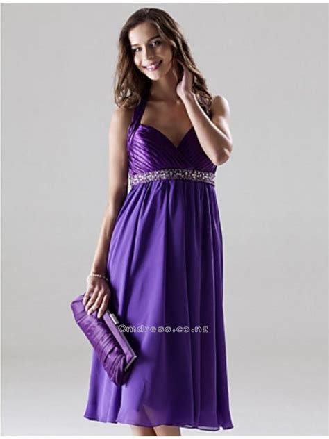 A Line Halter Knee Length Charmeuse And Chiffon Bridesmaid Dresssku