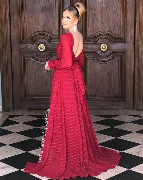 Vestido Marsala Manga Longa Textura Em Po Mariah Soyar Vestidos