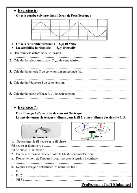 L Installation Lectrique Domestique Exercices Non Corrig S