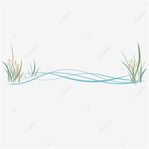 Green Grass Plants White Transparent Creative Small Fresh Hand Painted