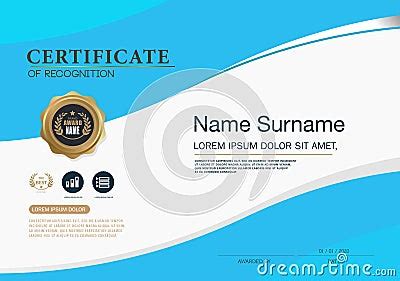 Certificate Frame Design Template Layout Template In A4 Size Vector ...