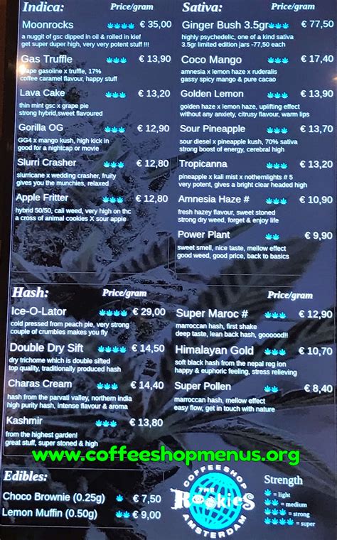 Rookies Latest Menu Coffeeshopmenus Org